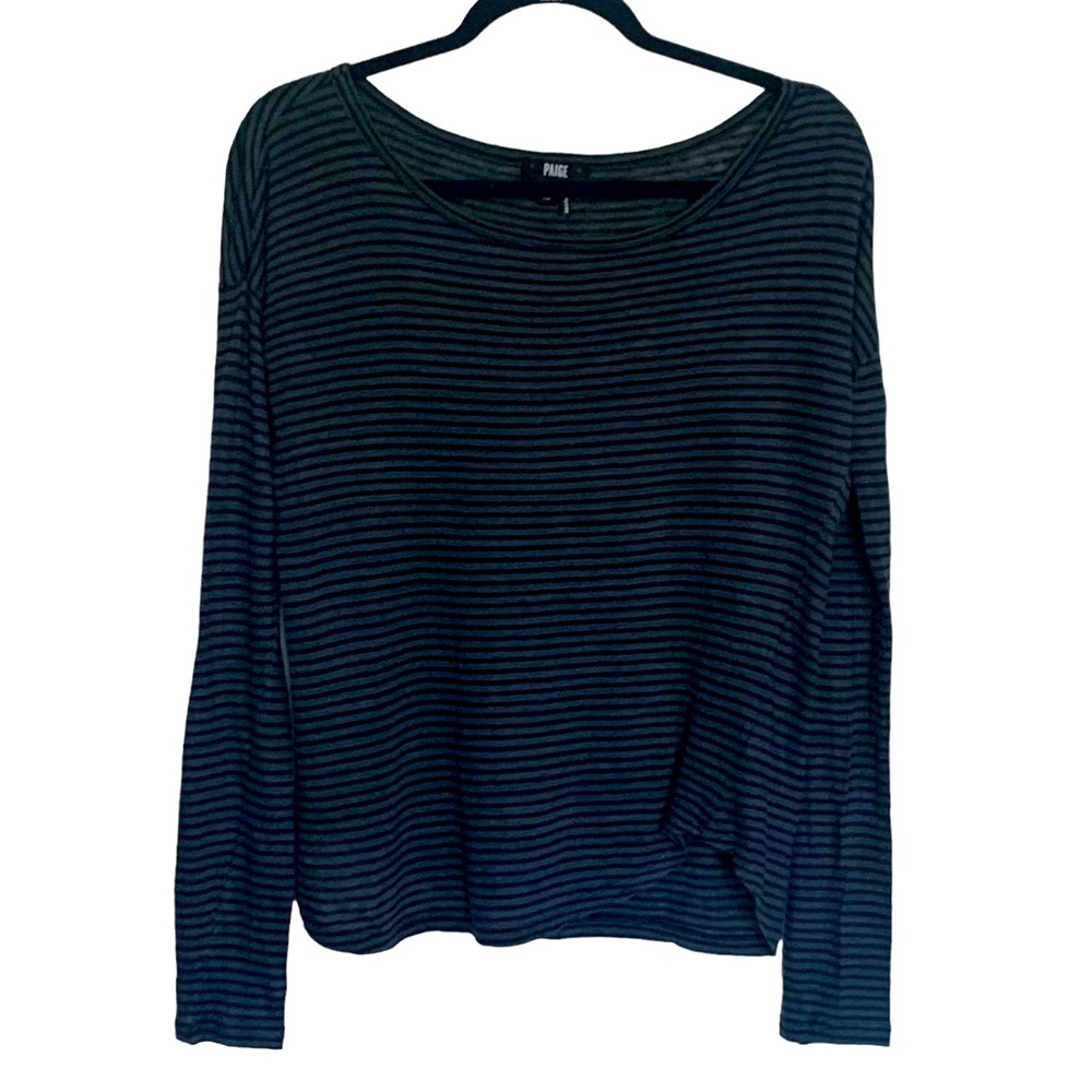 Paige Striped 100% Linen Long Sleeve Top XS
